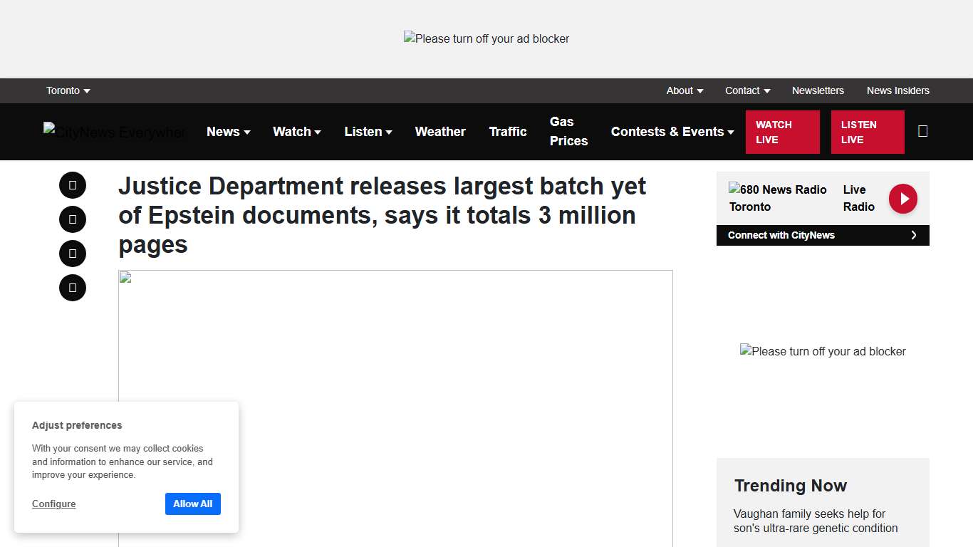 Justice Department releases largest batch yet of Epstein documents, says it totals 3 million pages